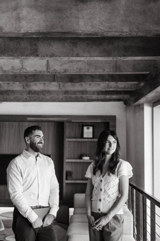 Jordan Felix in conversation with a client